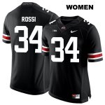 Women's NCAA Ohio State Buckeyes Mitch Rossi #34 College Stitched Authentic Nike White Number Black Football Jersey TQ20W46IQ